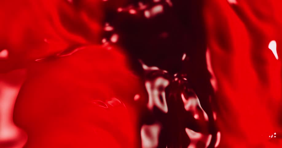 The red liquid moves around