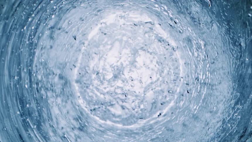 The liquid splashes around