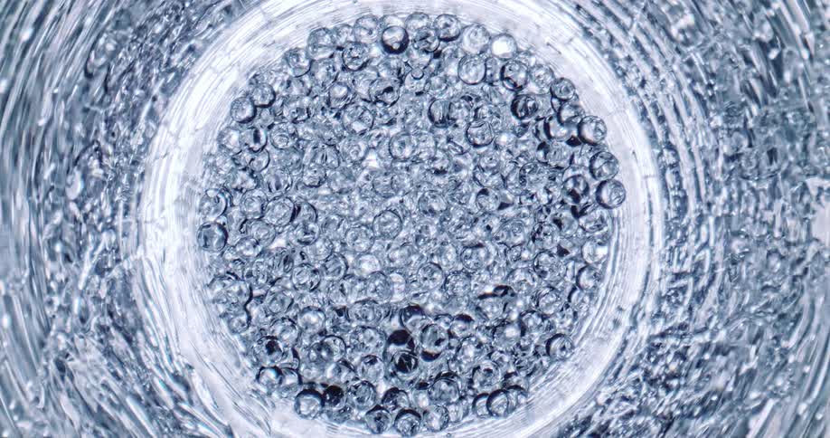 The bubbles slowly rise
