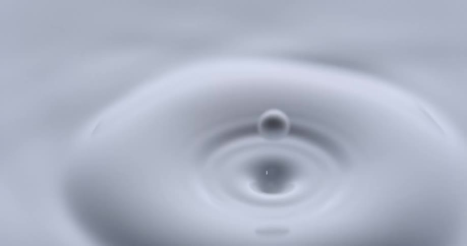 Drops fall in the white liquid