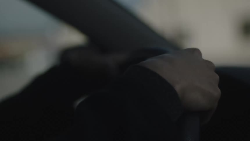 A person is driving a car