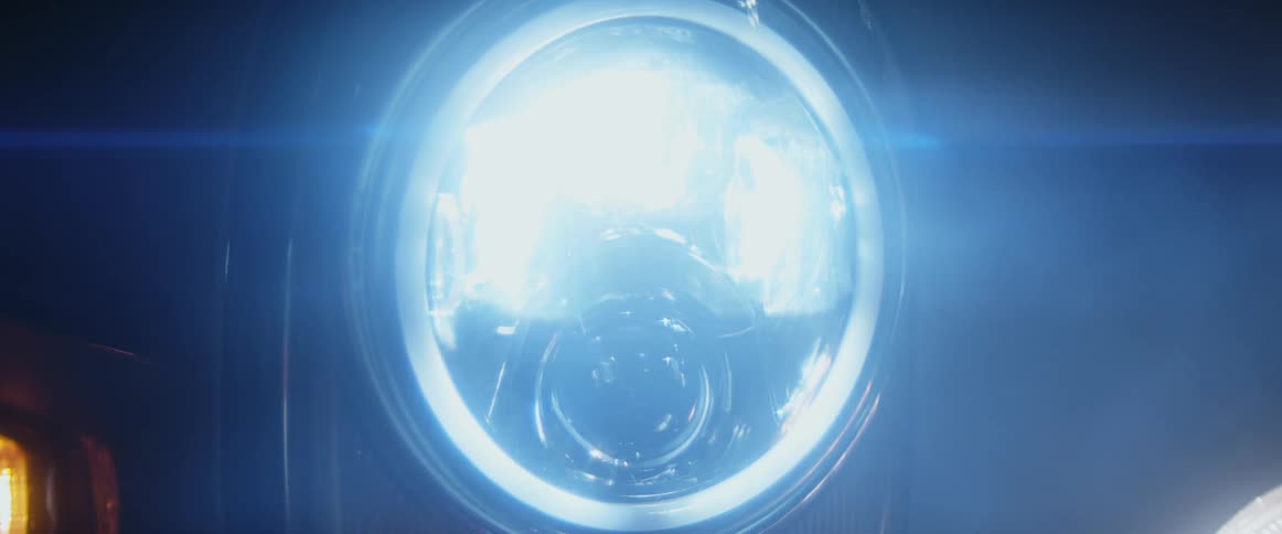 The headlight goes on