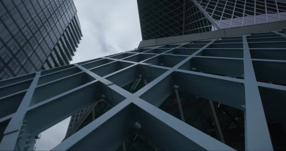 A view of tall buildings in a city is displayed