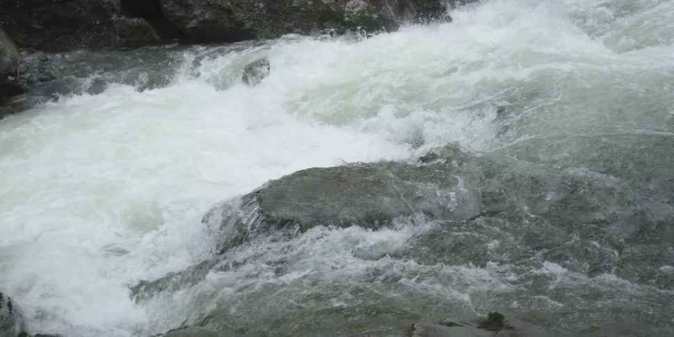 A choppy white water river