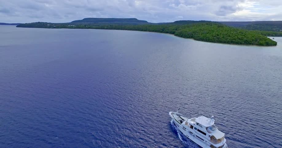 Small yacht on a body of water