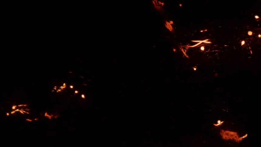 Grass is catching fire during the night time