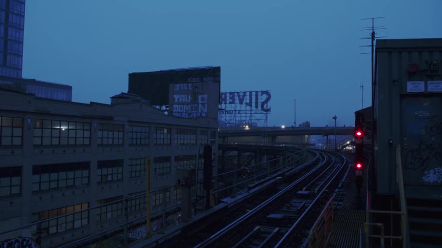 The train moves on the tracks