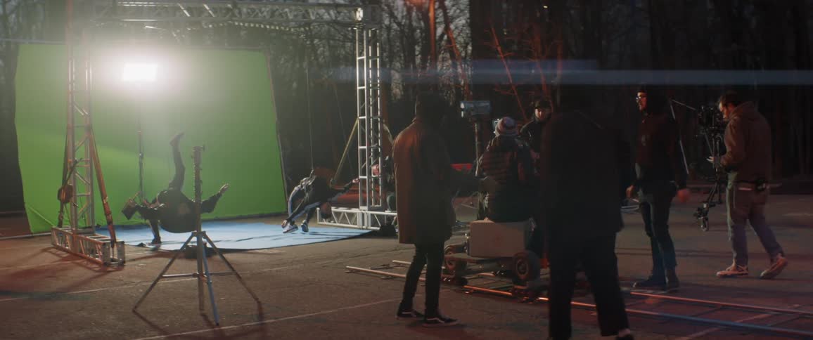 Camera rolls forward on a dolly