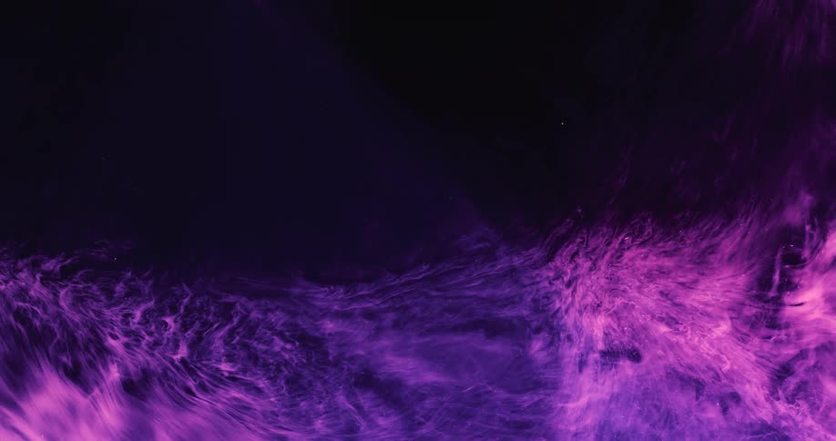 Abstract purple liquid on black background dissolving