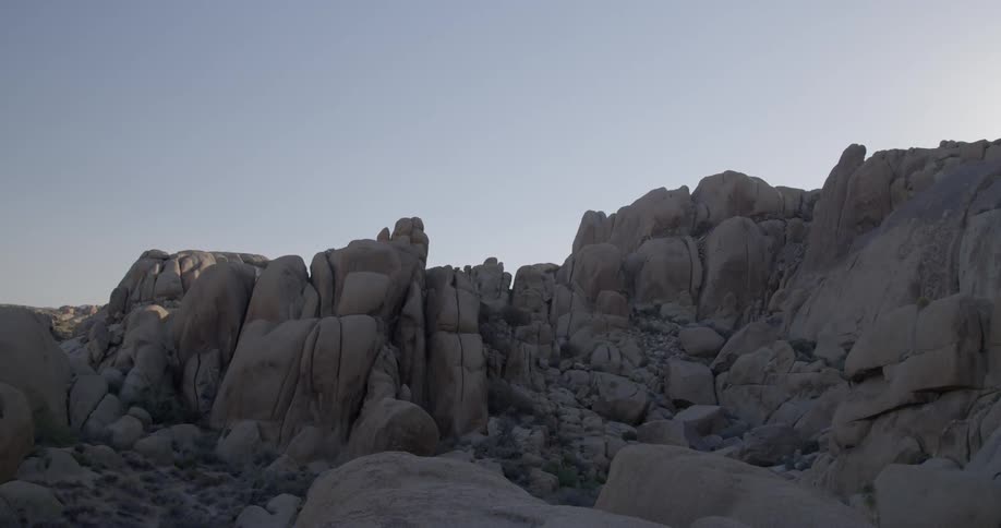 Rocky outcroppings standing against a blue sky