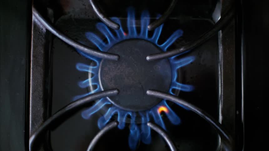 This is a gas burner flame burning
