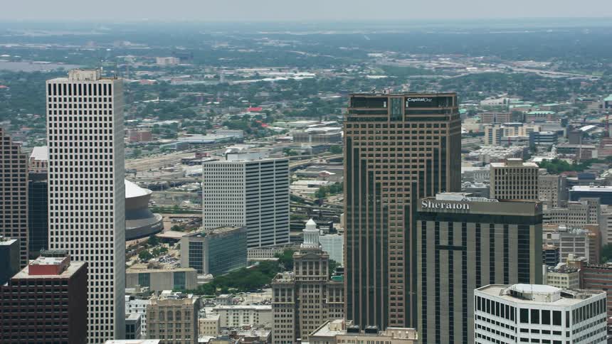 Skyscrapers loom over a metropolis during the day