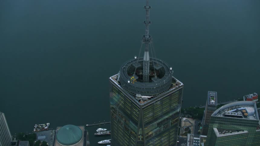 Aerial view of one world trade center in manhattan new york city usa