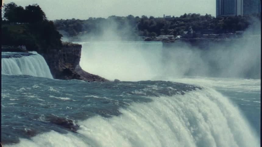 Niagara Falls waterfall with fog coming off it