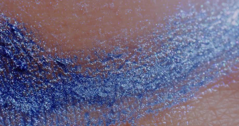 Glitter is smeared against a persons skin