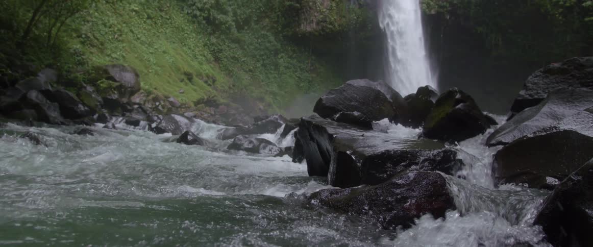 A river moves over rocks