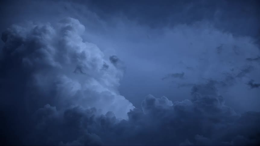Lightnings light up the sky