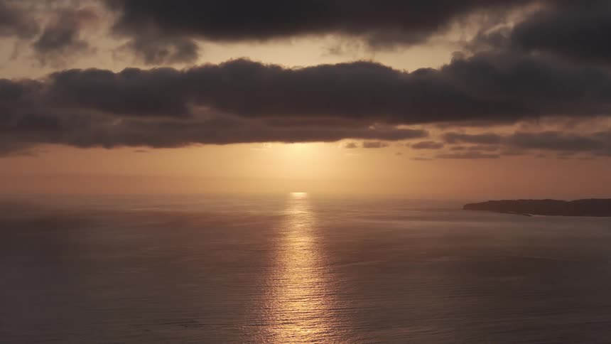 A sunset over the ocean