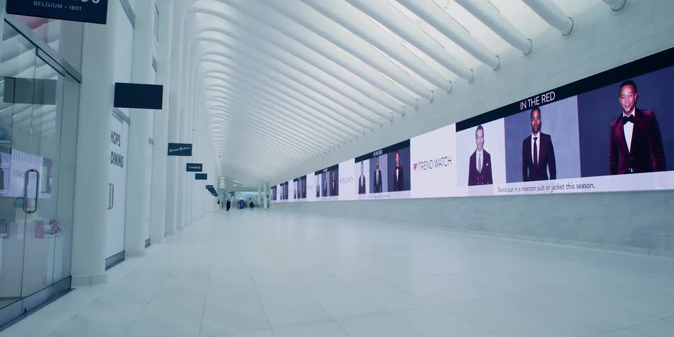 Billboards in an empty mall