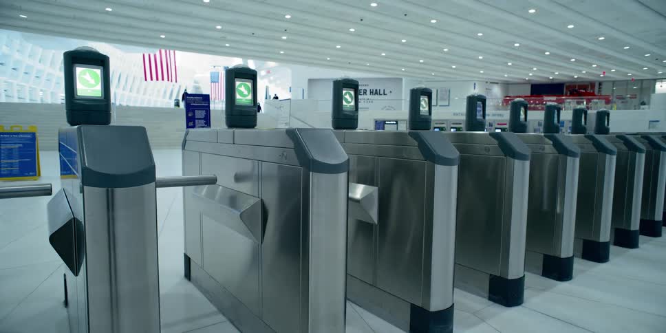 The empty turnstiles of new yorks oculus transportation hub