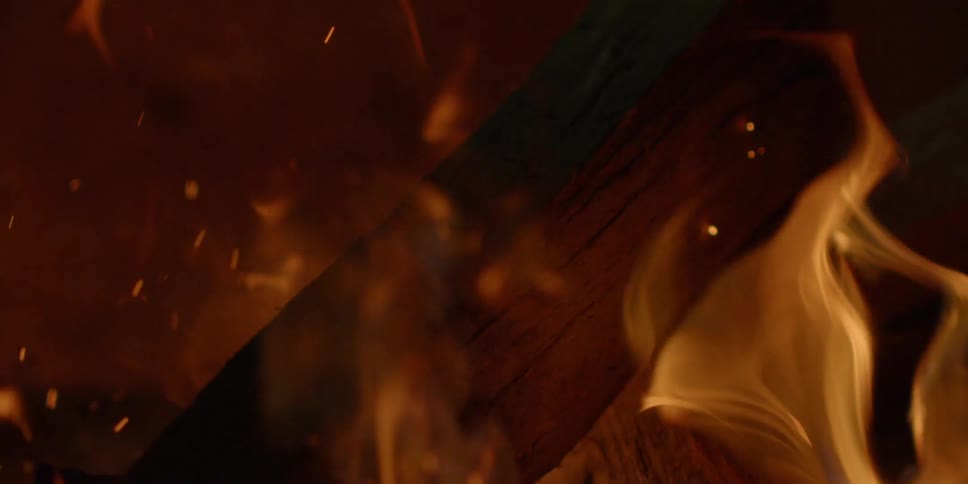 Flames consume big logs