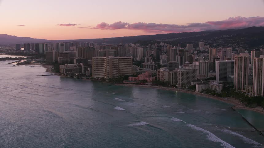 The view is of the downtown area and you can see the ocean