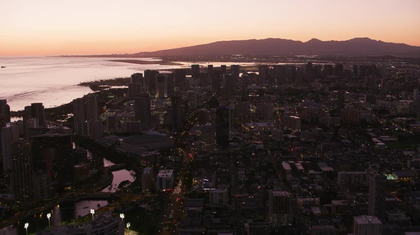 The view is of the downtown area and you can see the ocean