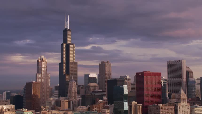 The view is of the downtown area and you can see buildings