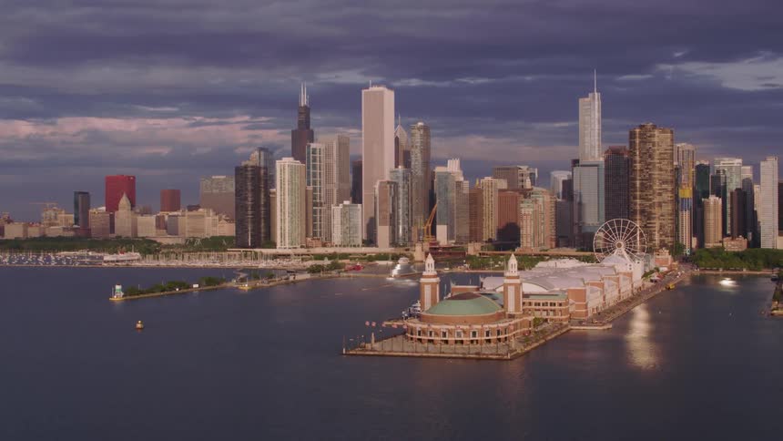 The view is of the downtown area and you can see the buildings