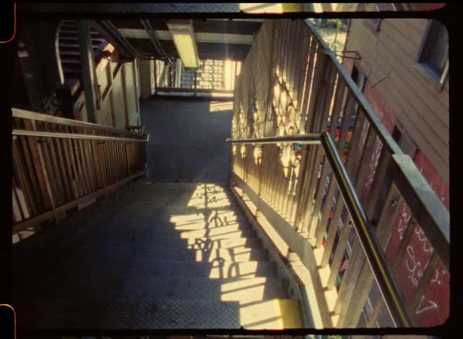 Stairs and handrail of building