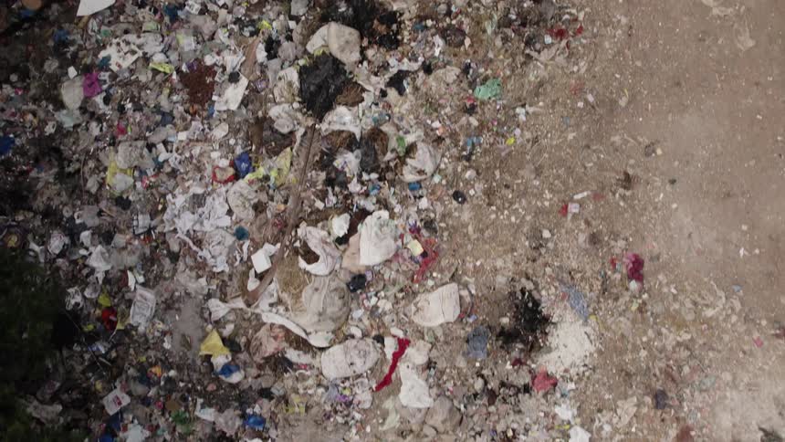 Aerial view of garbage dumb