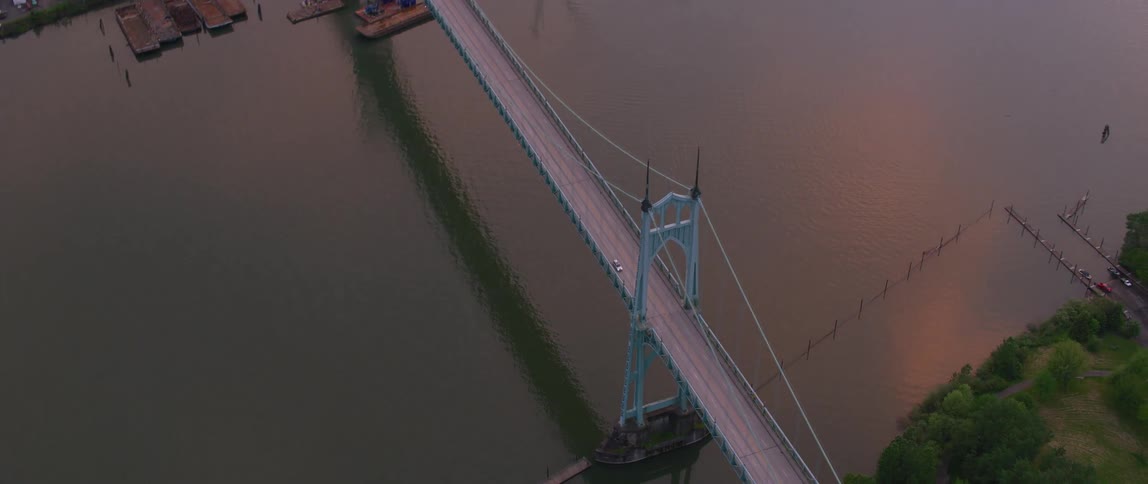 Vehicles travel over the bridge