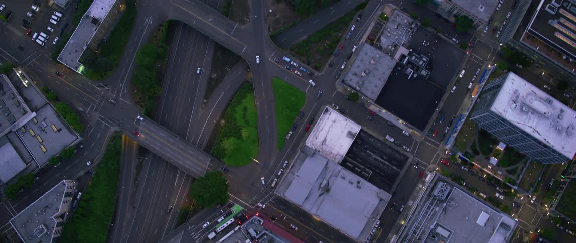 Heavy traffic passes through downtown