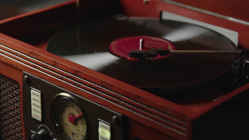 The record is spinning in the player