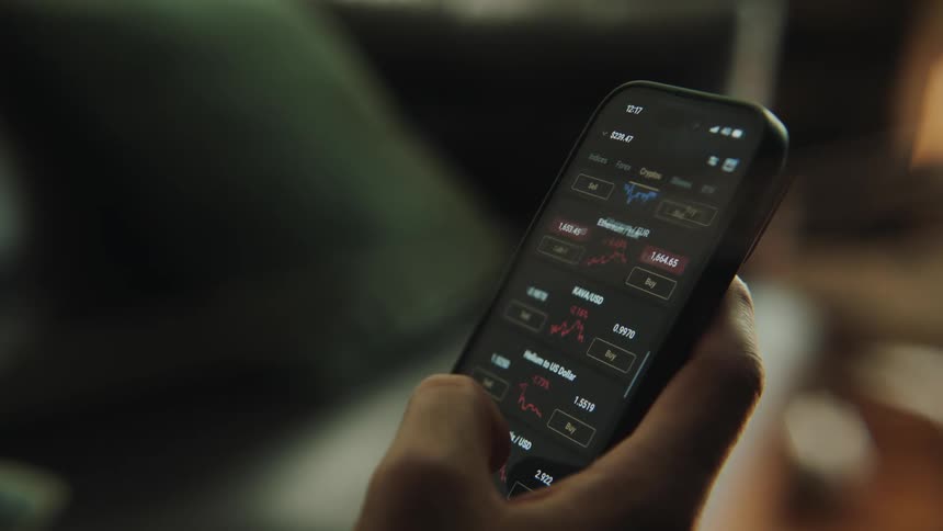 A person scrolling on a smartphone
