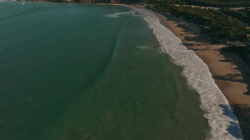 Aerial view of a beach during the spring time