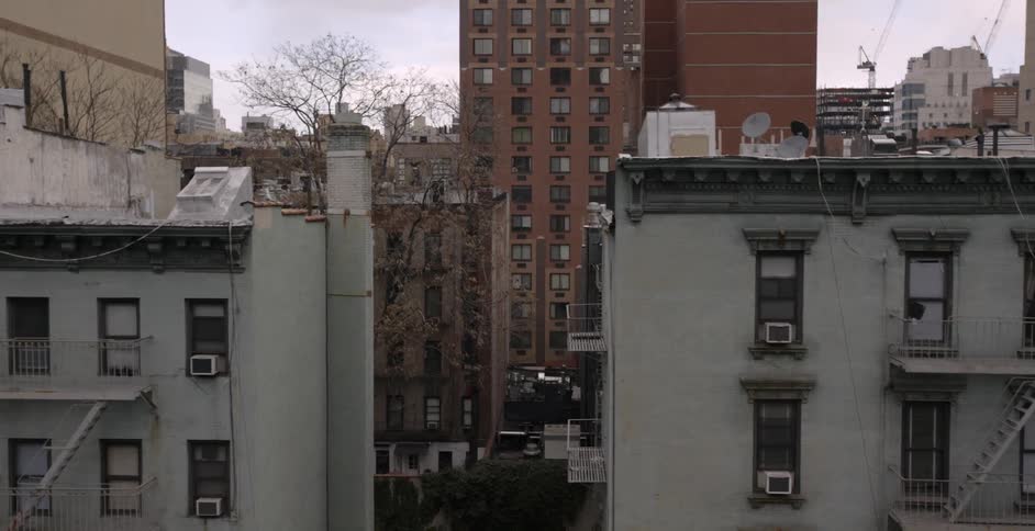 Apartment buildings in a city