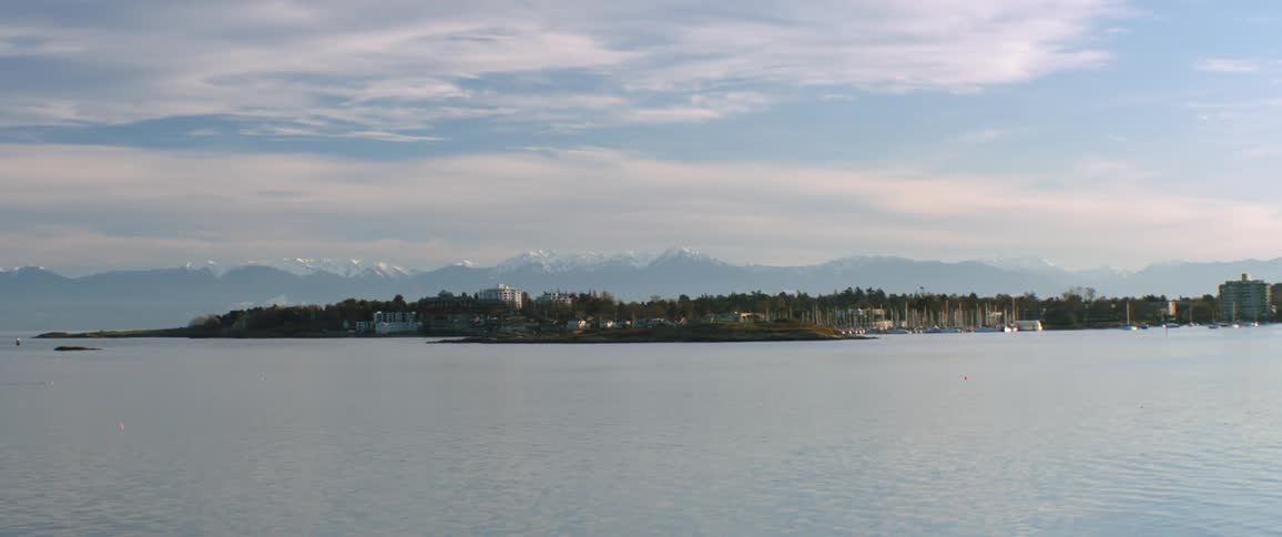 The water is calm near the port