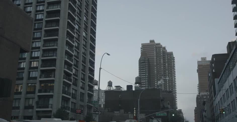 City buildings stand ahead