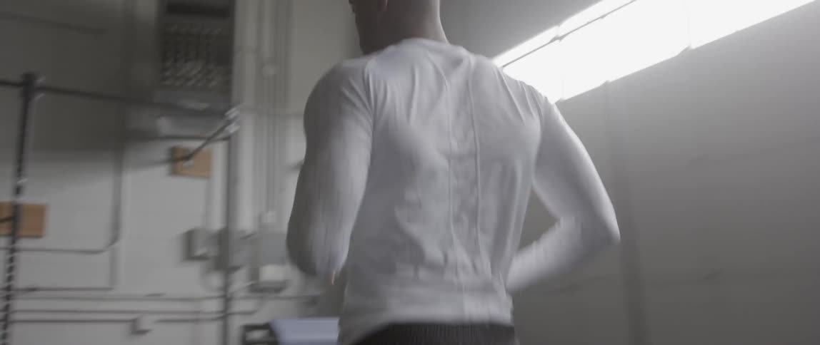 A man races back and forth