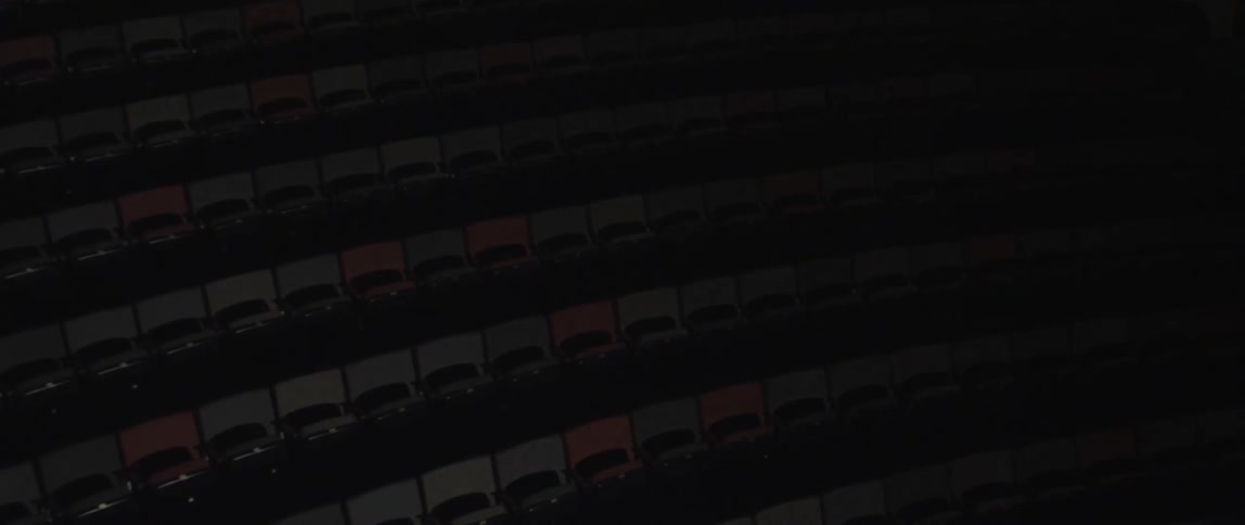 Light brightens and illuminates rows of seating
