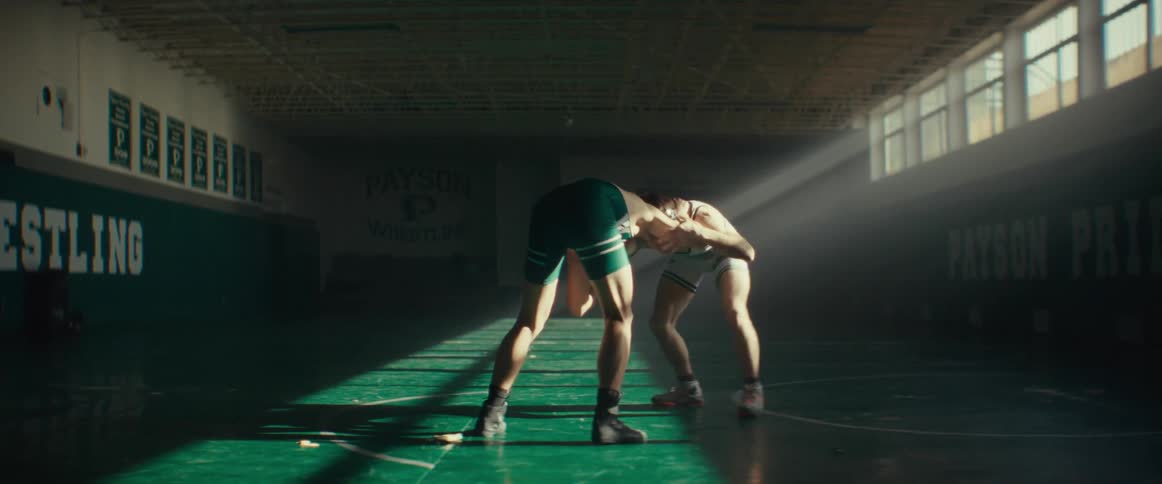 Two men are wrestling