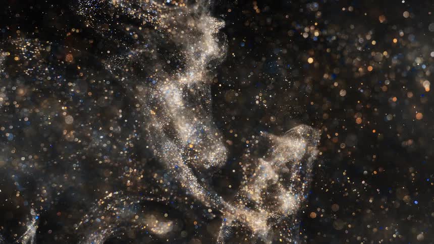 Glitter flies through the area