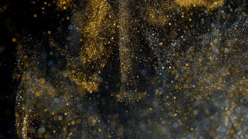 The orange sparkling smoke moves around in this 3D scene