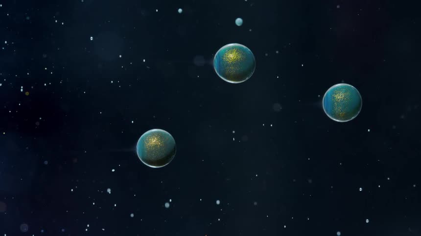 Animation of planets orbiting around in outer space
