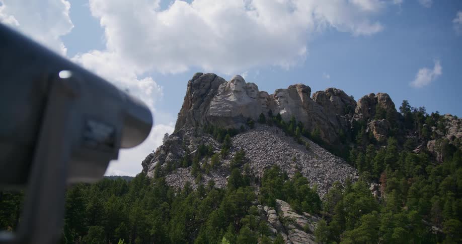 Aerial view of mount rushmore is displayed