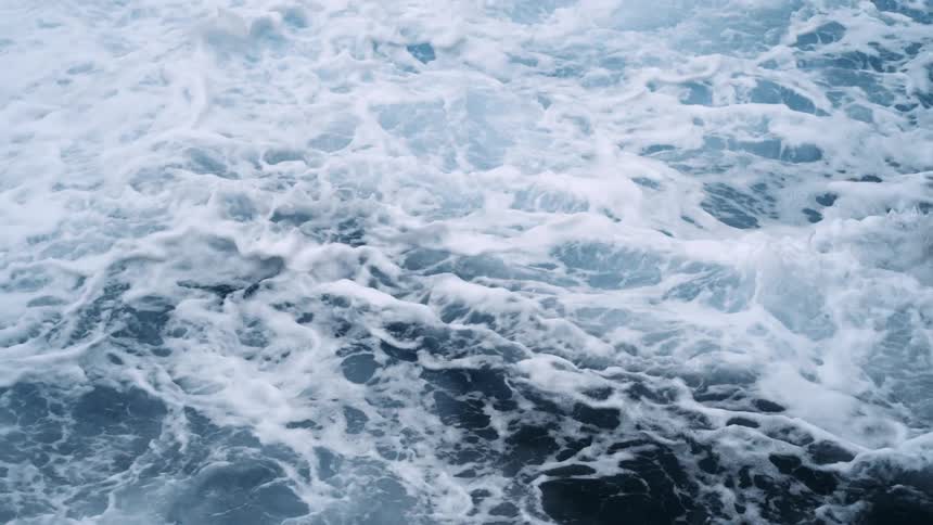 Close up view of ocean waves moving together