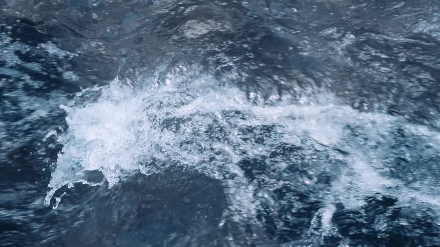 Water waves in the ocean is displayed