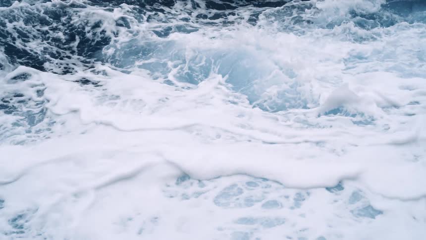 A tumultuous sea with multiple waves