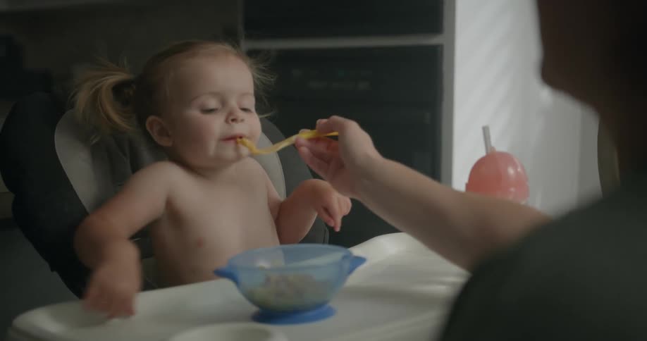 The view is of a portrait of a mother that is feeding her child
